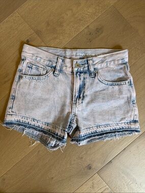 Gap Kids Low Stride Shorts Light Acid-Wash Denim Pink & Blue- EUC